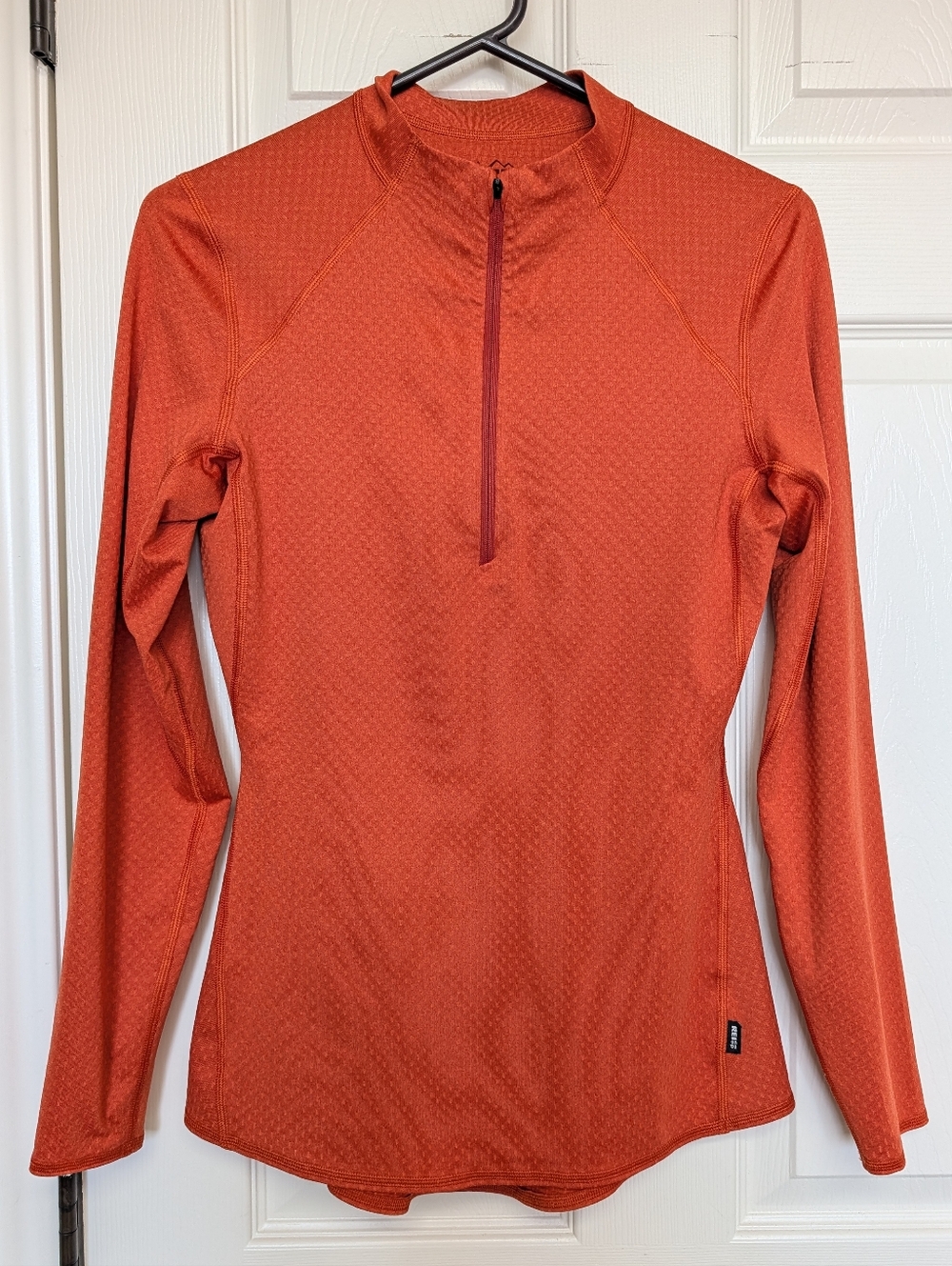 REI Lightweight Base Layer Half-Zip Long Sleeve Top Women's XS Orange Outdoor
